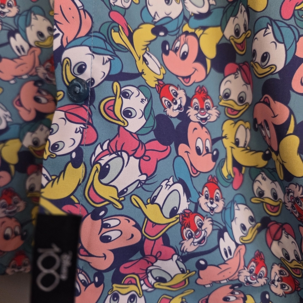 RSVLTS Disney100 Mickey & Friends KUNUFLEX Button Down Shirt Women’s XL